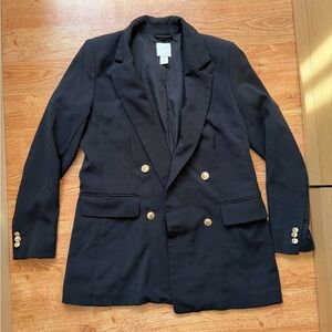 H&M Classic Black Blazer with Gold Accents